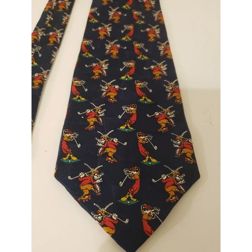 Disney Mickey and Company Neck Tie Goofy Golf Print